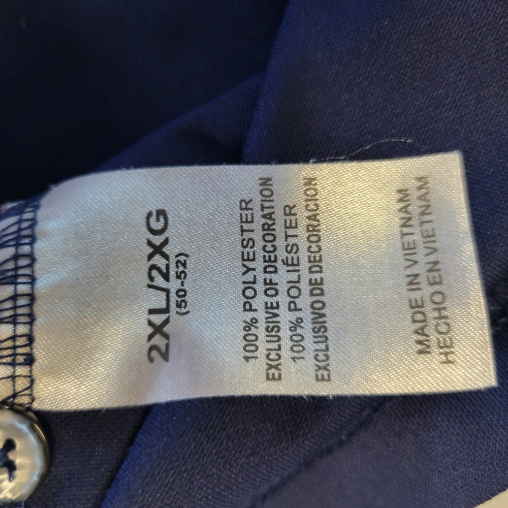 Russell UNC Tar Heels Polo Shirt Mens 2XL Navy Blue Short Sleeve Performance - Picture 6 of 7